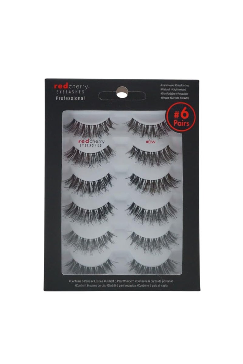 Red Cherry #DW False Eyelashes Pack of 6 Pairs - Image 1